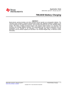 TWL6030 Battery Charging (Rev. A)