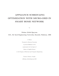 APPLIANCE SCHEDULING OPTIMIZATION WITH MICRO
