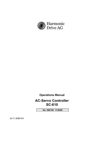 Operations Manual AC-Servo Controller SC-610