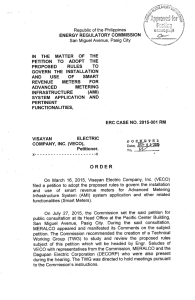 Order, ERC Case No. 2015-001 RM