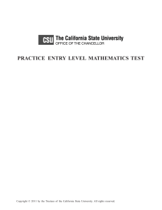 Practice ELM Test and Answer Key