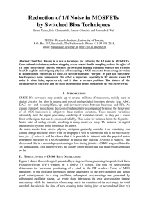 Reduction of 1/f Noise in MOSFETs by Switched Bias Techniques