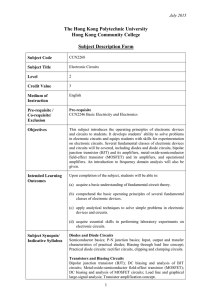 CCN2268 Electronic Circuits - Hong Kong Community College