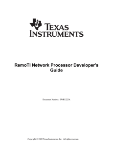 RemoTI Network Processor Developer`s Guide