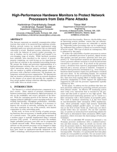 High-Performance Hardware Monitors to Protect Network