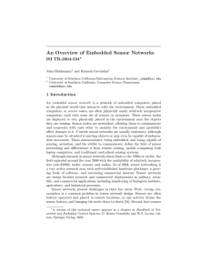 An Overview of Embedded Sensor Networks