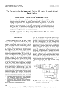 The Energy Saving for Separately Excited DC Motor Drive via Model