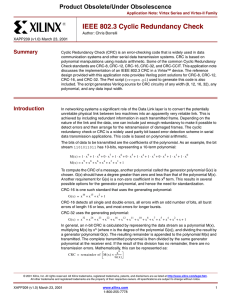 IEEE 802.3 Cyclic Redundancy Check v1.0 (3/01)