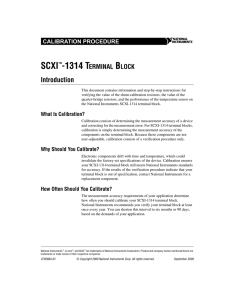 SCXI-1314 Terminal Block Calibration Procedure