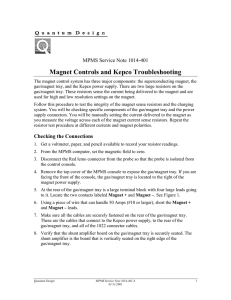 Magnet Controls and Kepco Troubleshooting