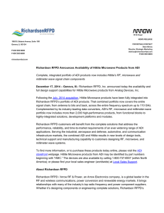 Richardson RFPD Announces Availability of Hittite Microwave