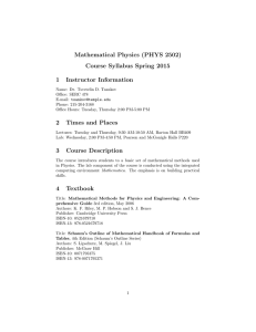 PHYS 2502 - Temple University Department of Physics