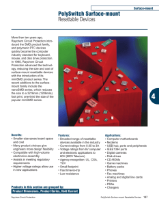 2004 Circuit Protection Databook - PolySwitch Surface-mount