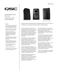 Small format, surface mount subwoofer AcousticDesign™ Series AD
