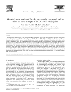 Growth kinetic studies of Cu–Sn intermetallic compound and its