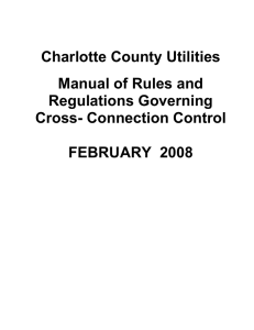 Backflow Cross Connection Manual
