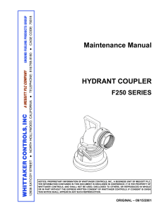 Maintenance Manual HYDRANT COUPLER