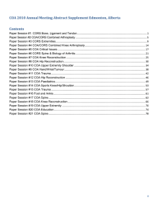 scientific program - Canadian Orthopaedic Association