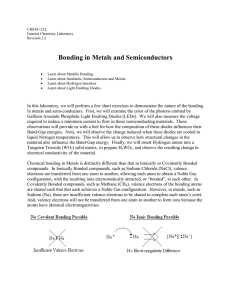Bonding in Metals and Semiconductors