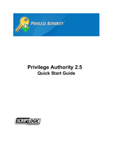 ScriptLogic Privilege Authority Quick Start Guide