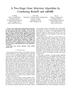 A Two-Stage Gene Selection Algorithm by Combining ReliefF and