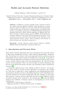 Stable and Accurate Feature Selection