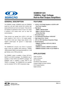 SGM8301/2/4 100MHz, High Voltage, Rail-to-Rail Output