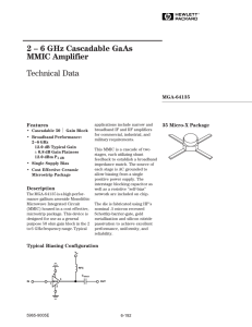 MGA-64135: 2-6 GHz Cascadable GaAs MMIC Amplifier