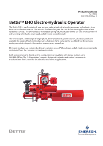 Bettis™ EHO Electro-Hydraulic Operator Data Sheet