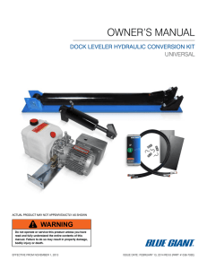 Dock Leveler Hydraulic Conversion Kit Owner`s Manual