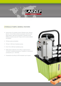 hydraulic pumps. general features