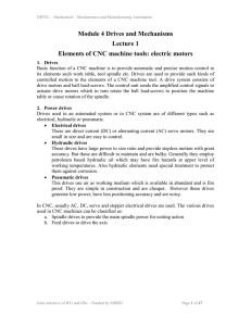 Module 4 Drives and Mechanisms Lecture 1 Elements of CNC