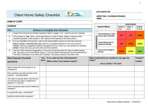 Client Home Safety Checklist