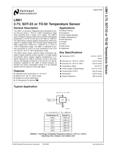 LM61 2.7V, SOT-23 or TO-92 Temperature Sensor