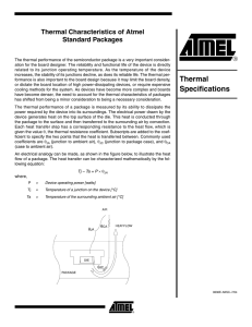 Thermal Characteristics of Atmel Standard Packages
