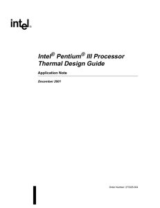 Intel Pentium III Processor Thermal Design Guide