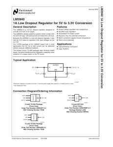 LM3940 1A Low Dropout Regulator for 5V to 3.3V