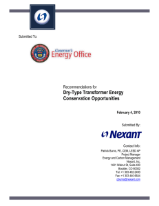 Recommendations for dry-type transformer energy conservation