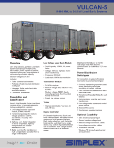 Vulcan-5 5-100 MW to 34.5 kV Load Bank System Brochure