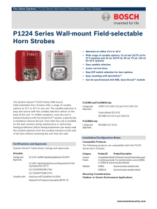 P1224 Series Wall‑mount Field‑selectable Horn Strobes