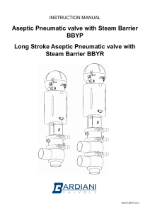 Aseptic Pneumatic valve with Steam Barrier BBYP Long Stroke