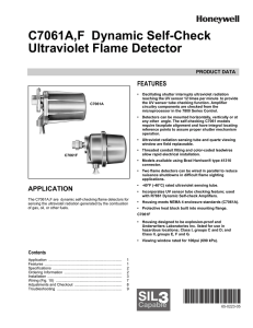 C7061A,F Dynamic Self-Check Ultraviolet Flame Detector