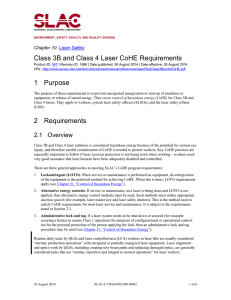Laser Safety: Class 3B and Class 4 Laser CoHE Requirements