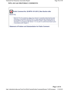 NFPA 101 SAF-FIR PUBLIC COMMENTS Page 1 of 14