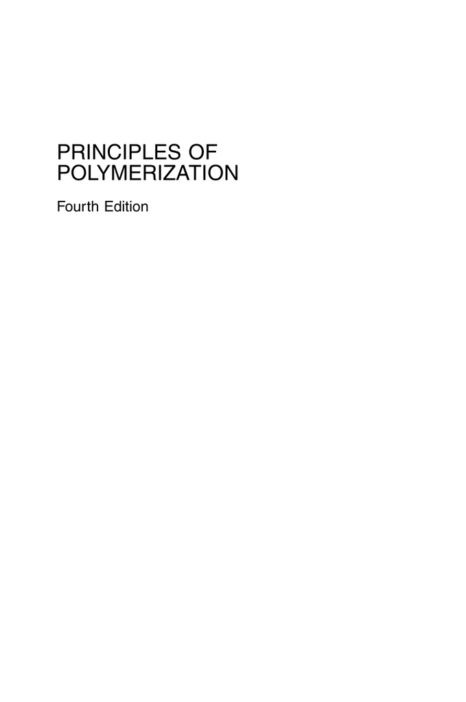 Principles polymerization odian solution manual