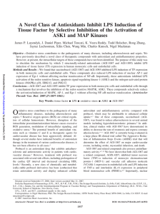 A Novel Class of Antioxidants Inhibit LPS Induction of Tissue Factor