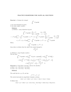 PRACTICE HOMEWORK FOR MATH 425, SOLUTIONS Exercise 1