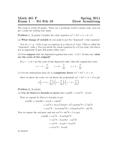 Math 461 F Spring 2011 Exam 1 — Fri Feb 18 Drew Armstrong