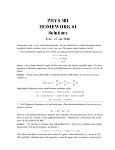 HW #1 Solutions