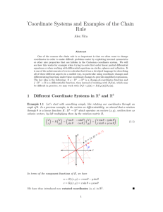 Coordinate Systems and Examples of the Chain Rule